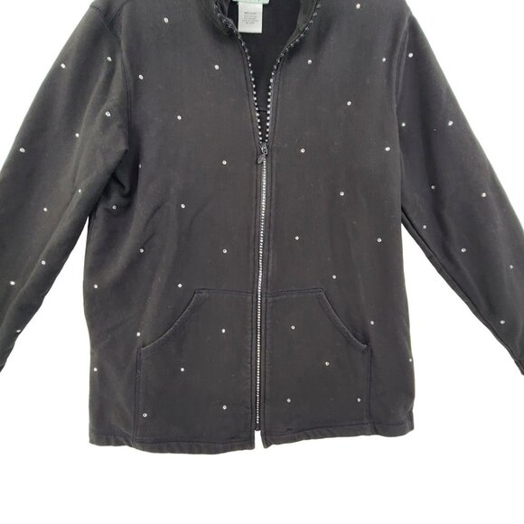 Quacker Factory Women's Full Zip Casual Jacket Black Size M - Picture 2 of 8